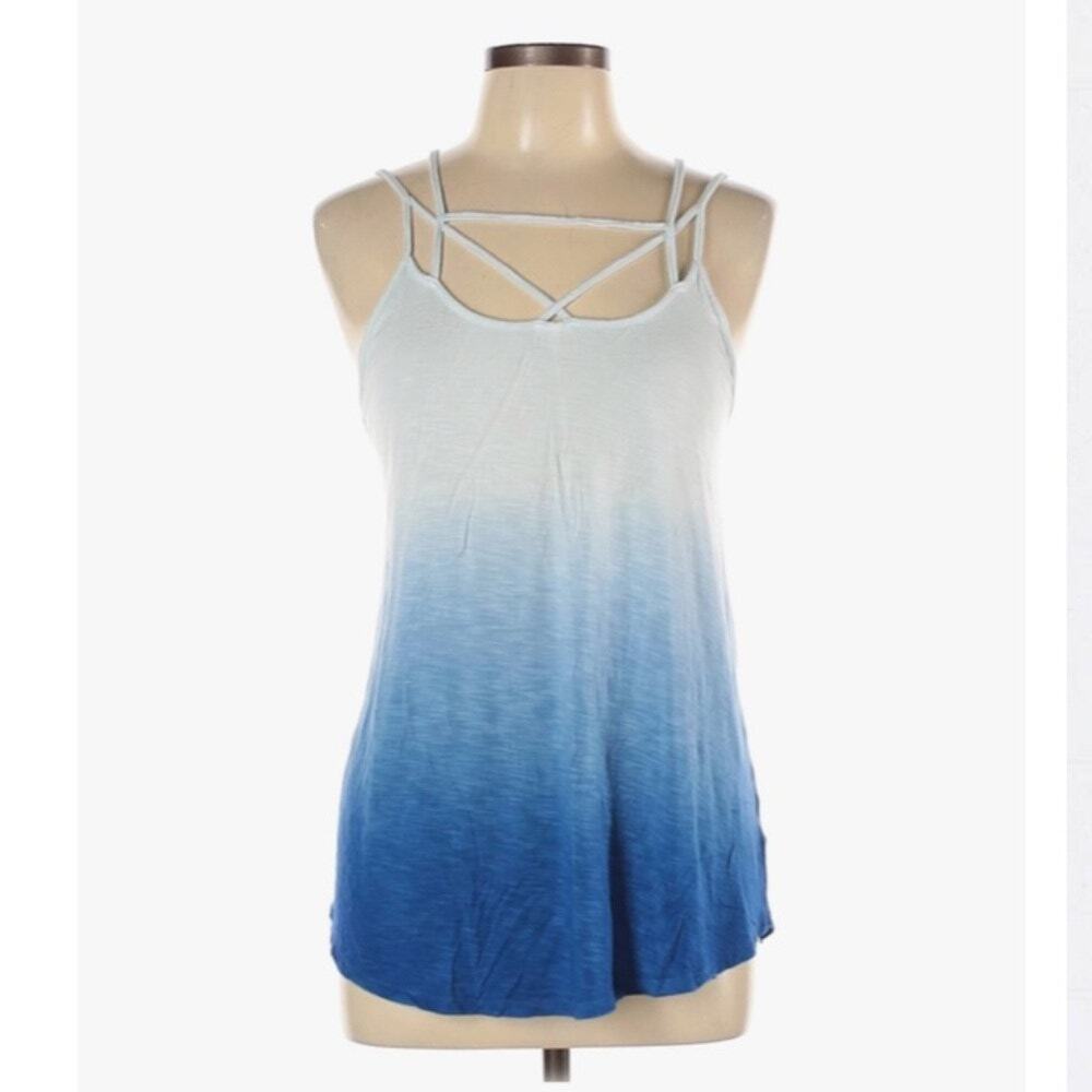 NWT American Eagle Blue Ombre Soft & Sexy Slub Strappy Tank Top Size Medium